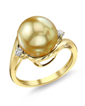 Golden South Sea Pearl & Diamond Sia Ring