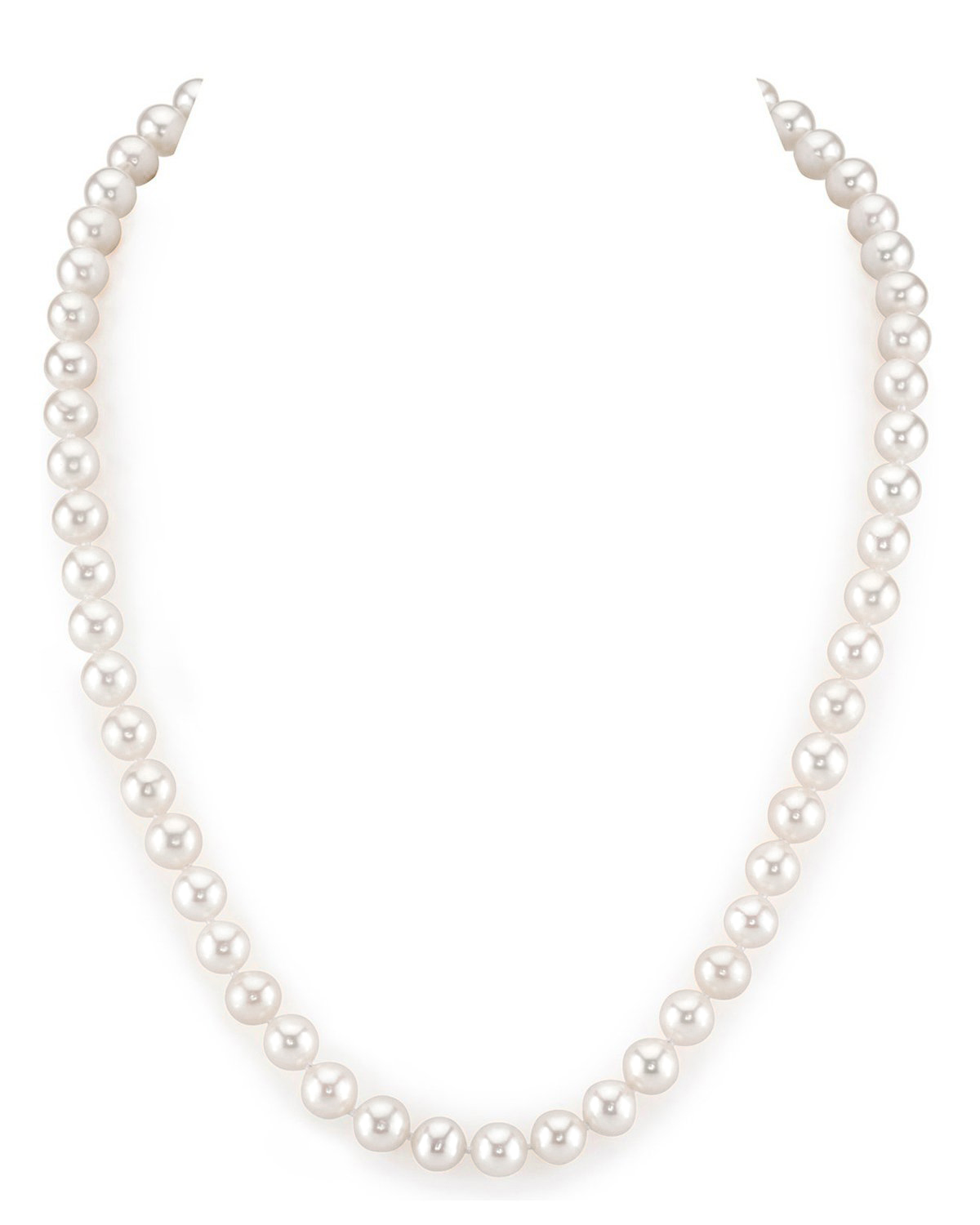 100" LONG 7-8MM WHITE FRESHWATER PEARL NECKLACE 