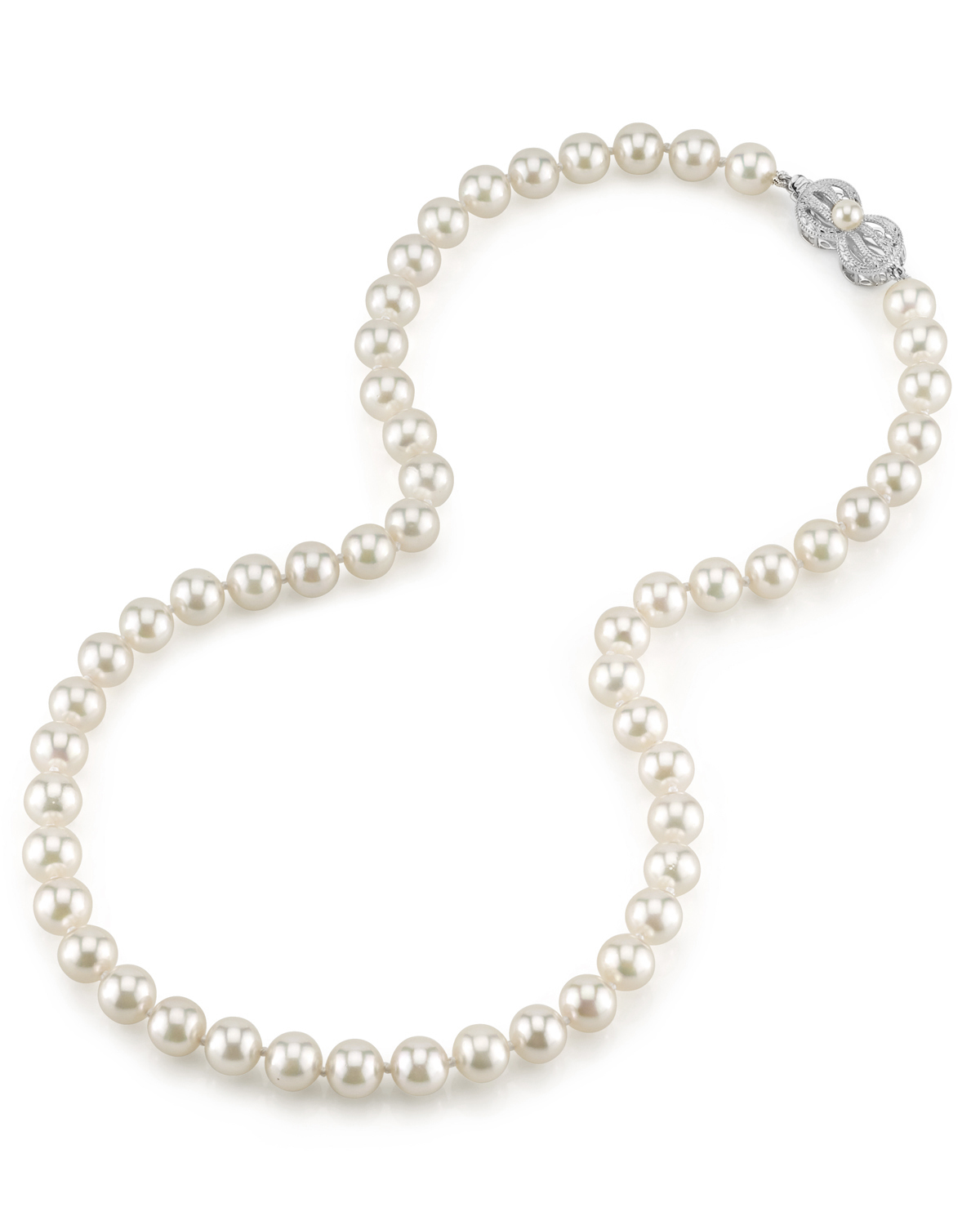 3 Rows AAAA Akoya white pearl necklace 18" bracelet 7.5-8"14K gold p Clasp